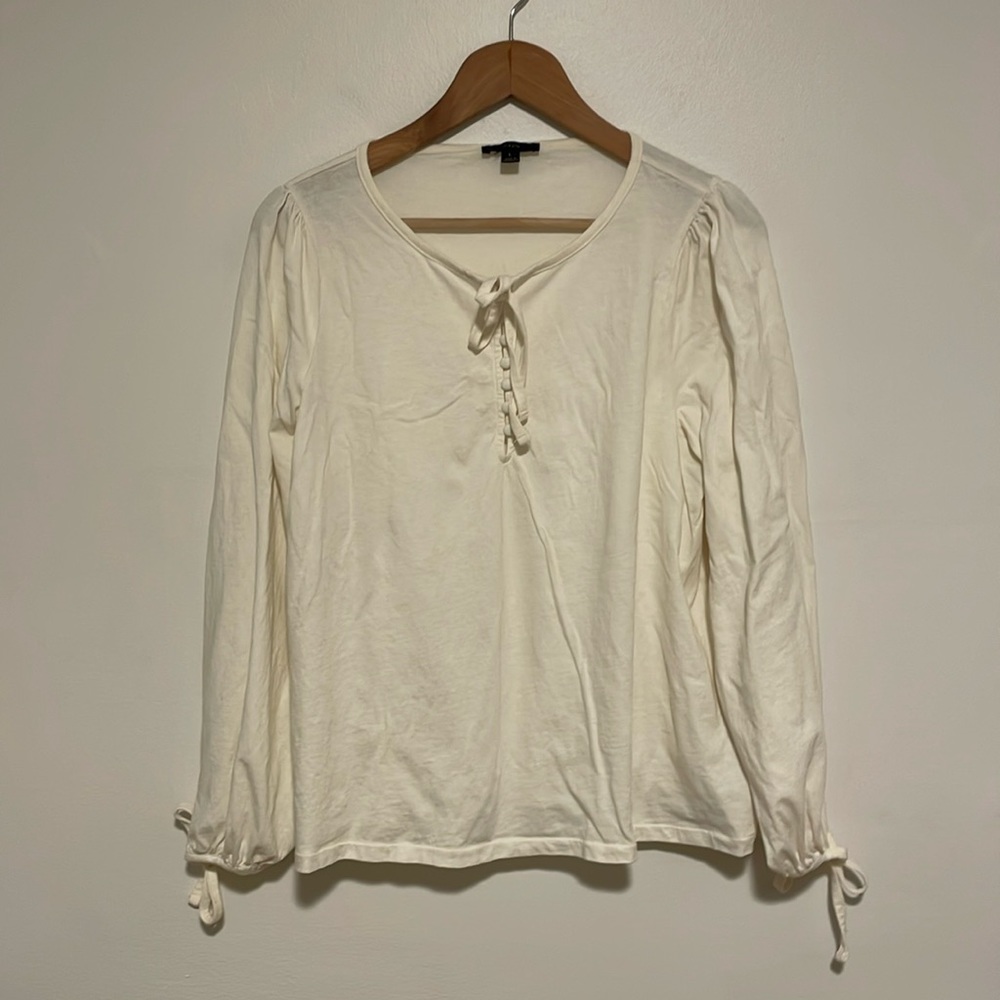 J.Crew Size L Jersey Casual Cream Top